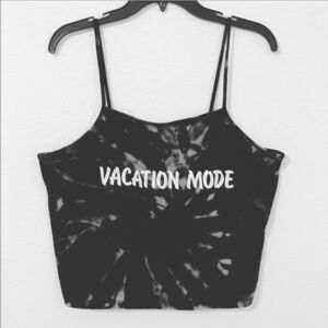 Vacation Mode Tank Top Black Bleach Tie Dyed Posh Boss Poshmark NWOT